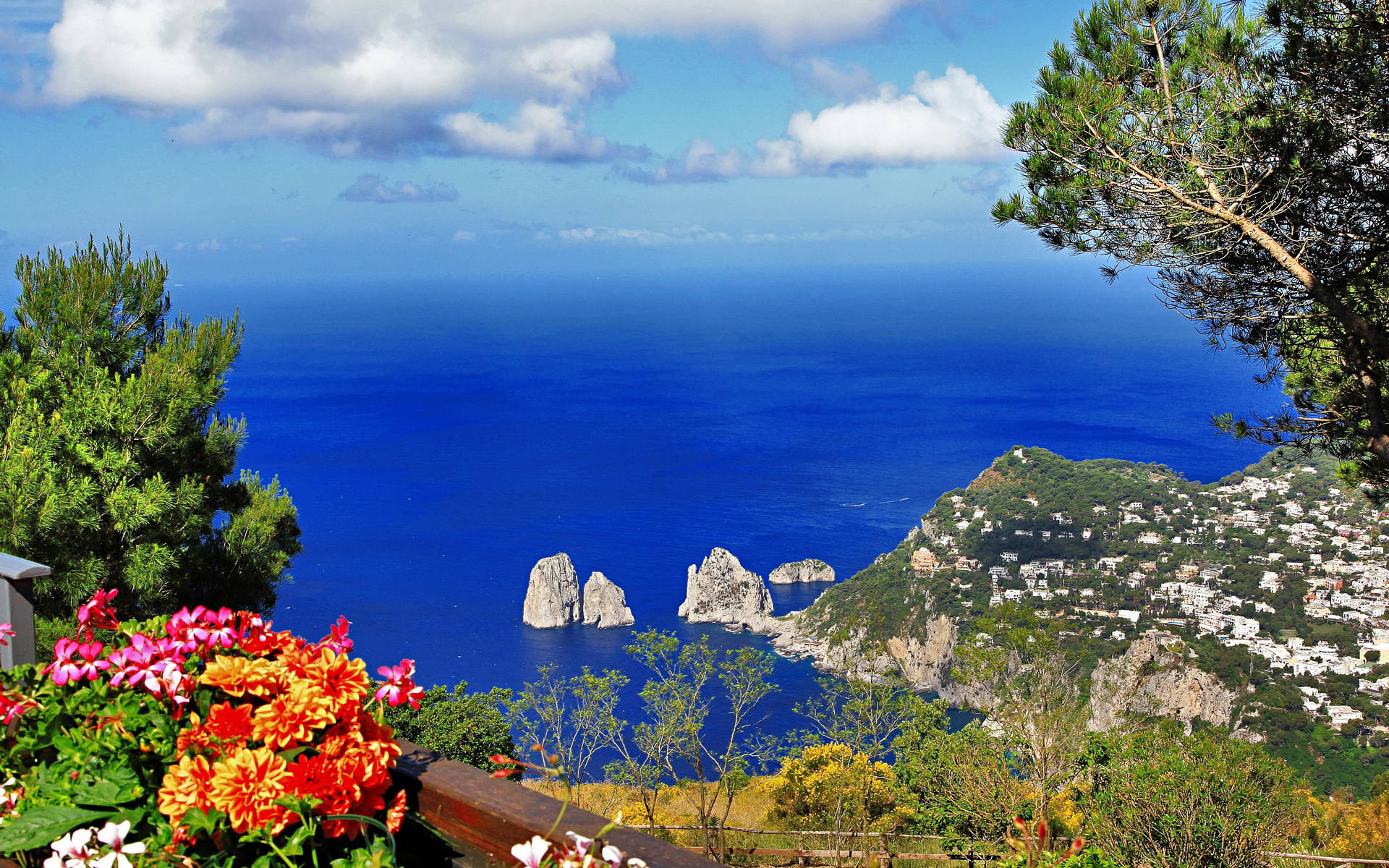 Capri Italy Ocean Landscape Background