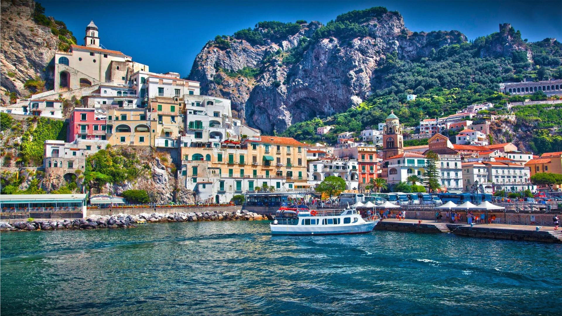 Capri Italy Post Card Sea Front Background