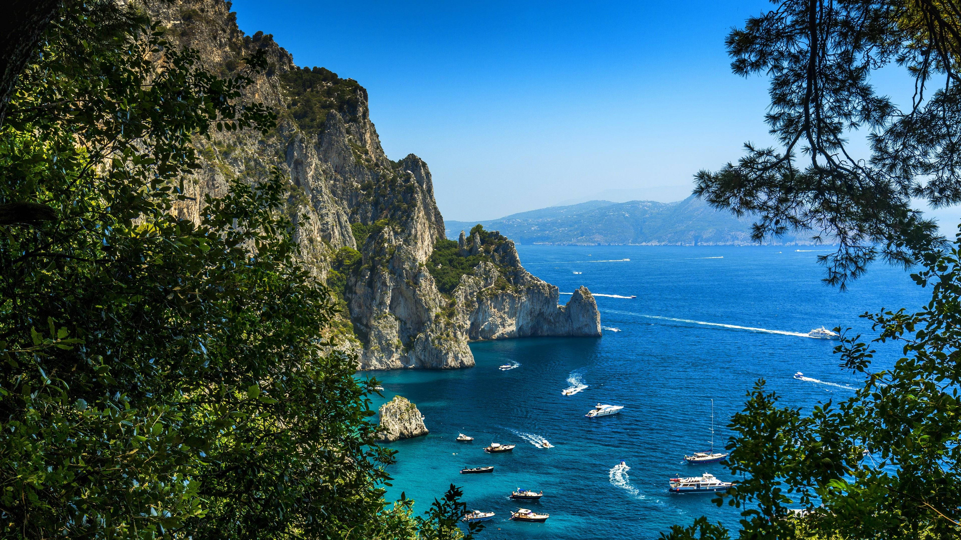Capri Italy Rocky Cliff Background