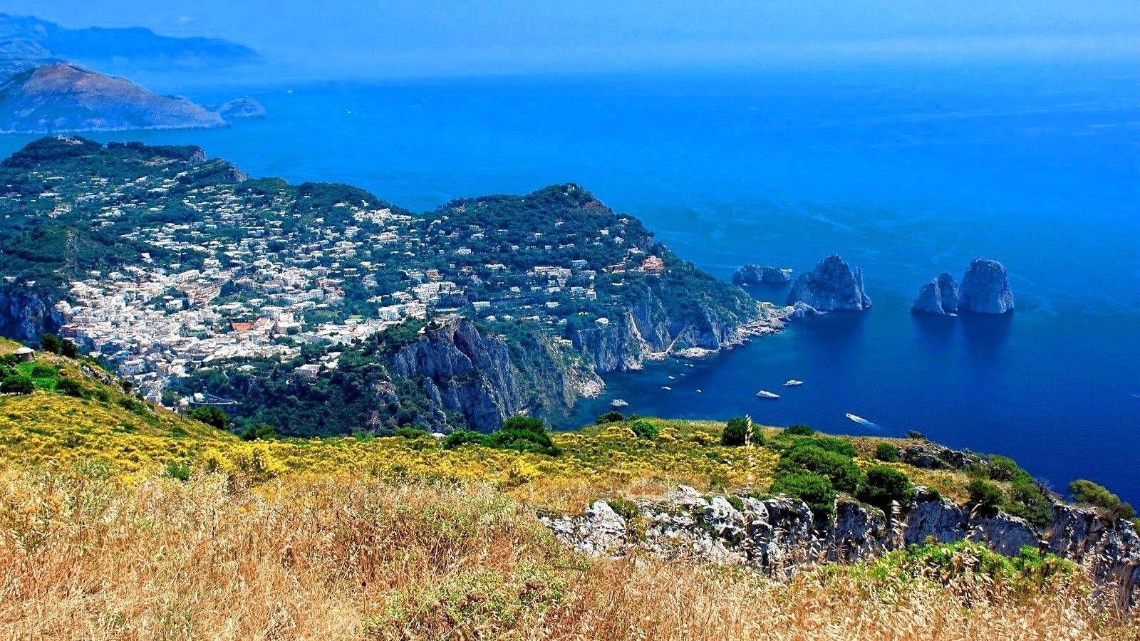 Capri Italy Scenic Island Background