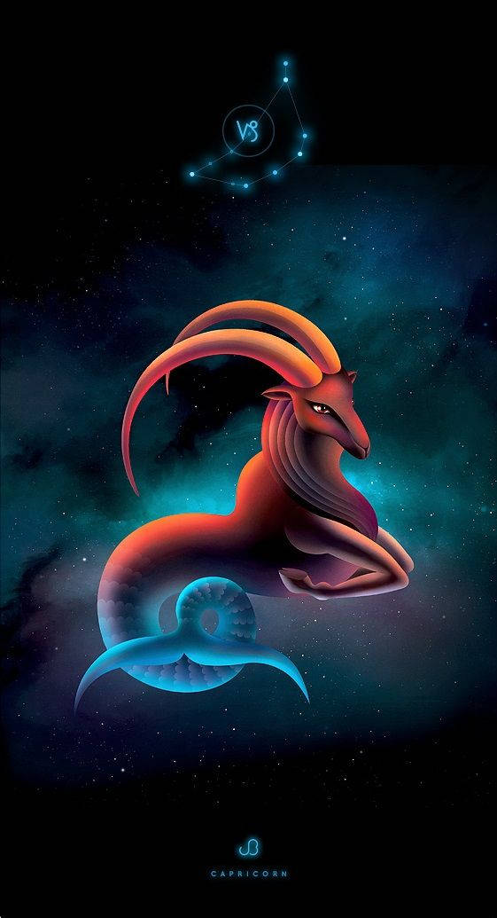 Capricorn Astrological Goat-fish Background