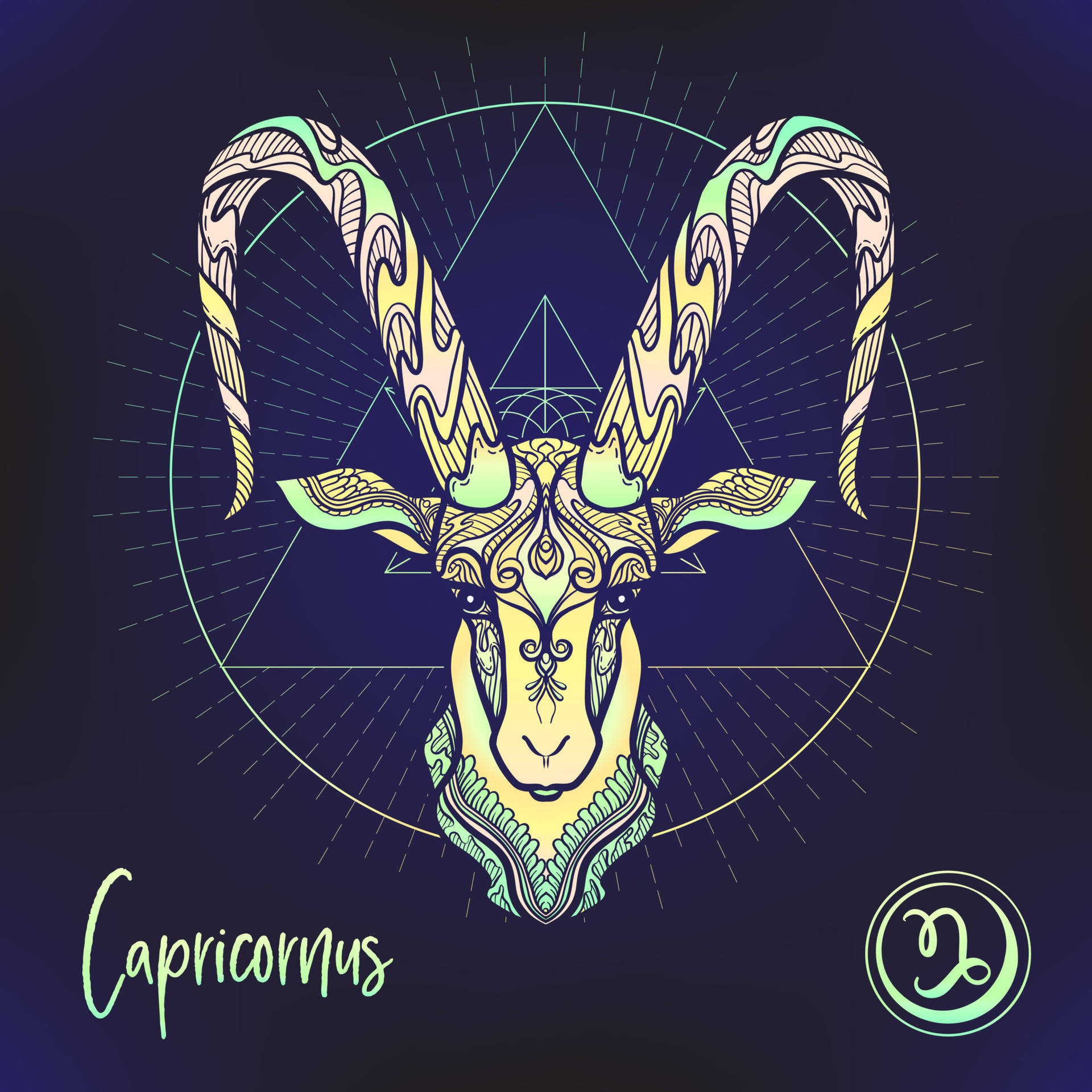 Capricorn Celestial Sign Background