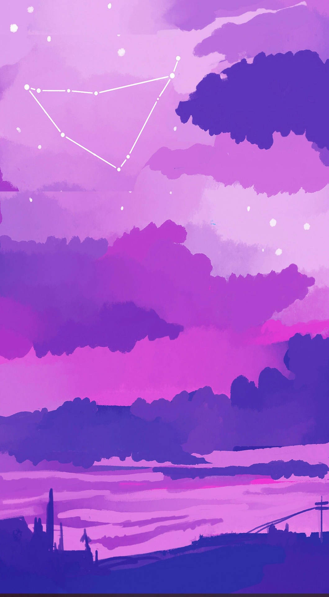 Capricorn Purple Aesthetic Background