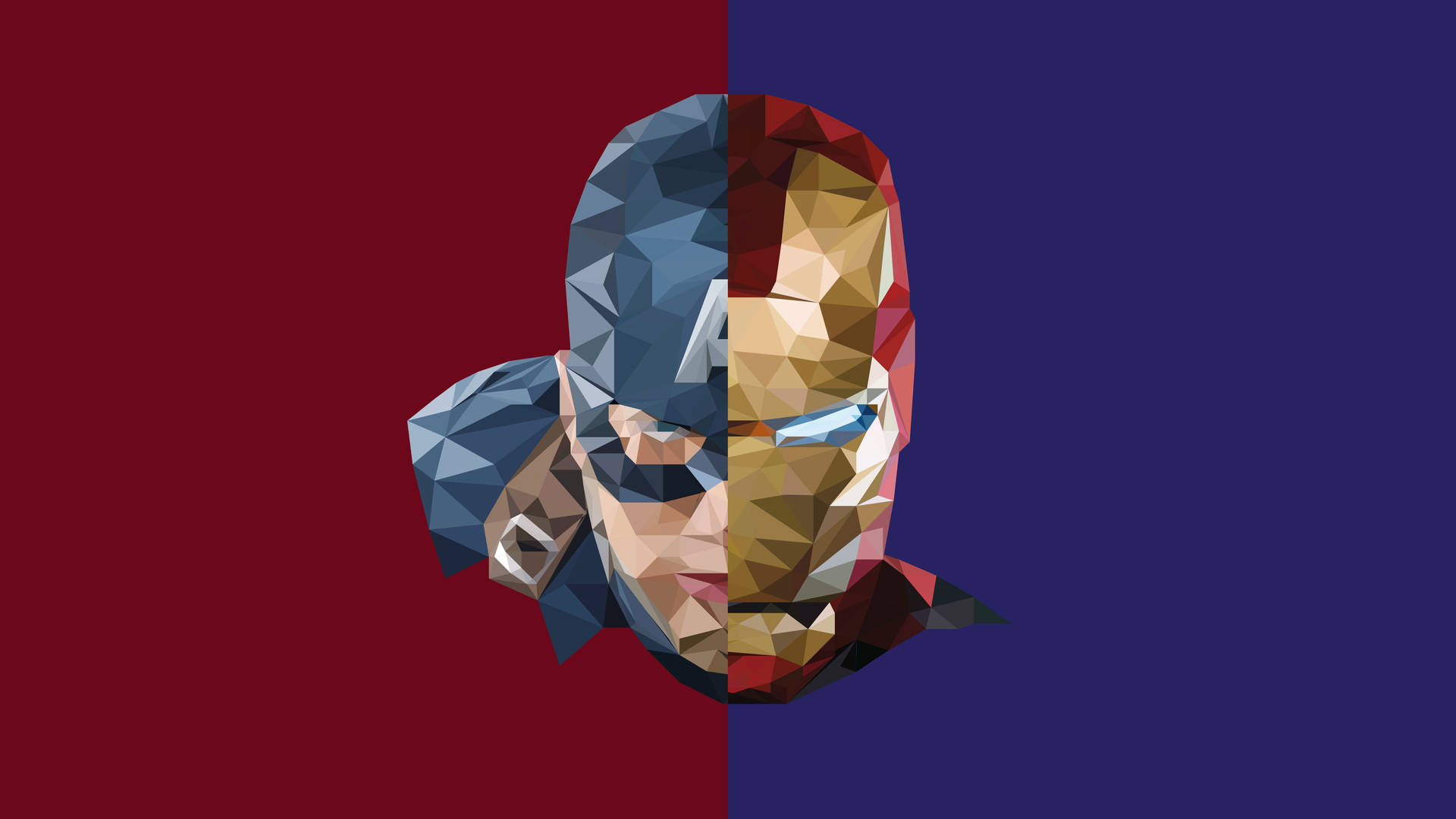 Captain America And Iron Man Logo Background