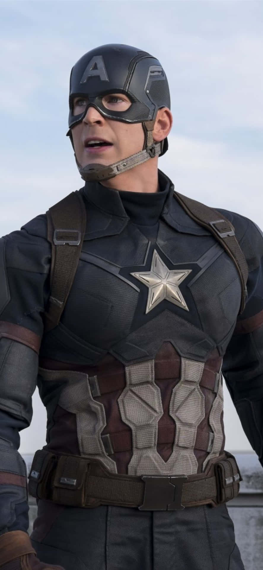 Captain America Android In Black Background