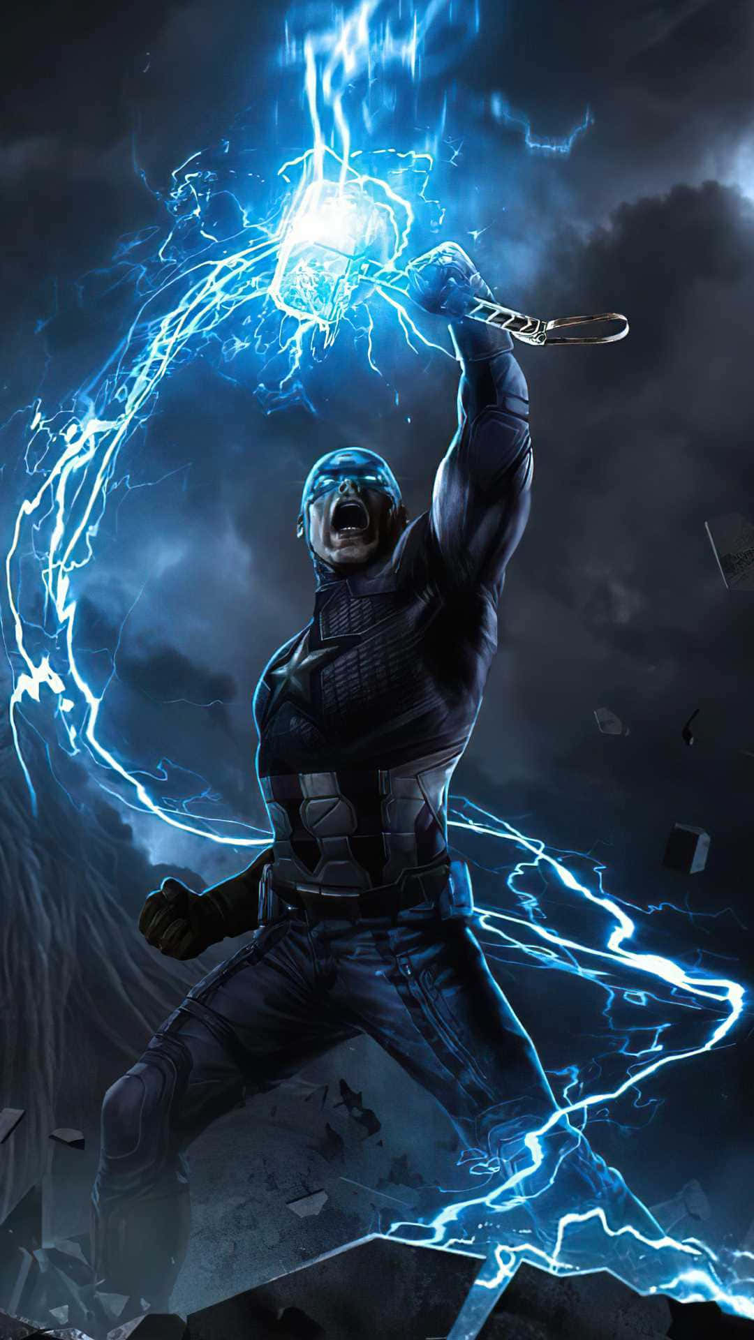 Captain America Android Lightning Background