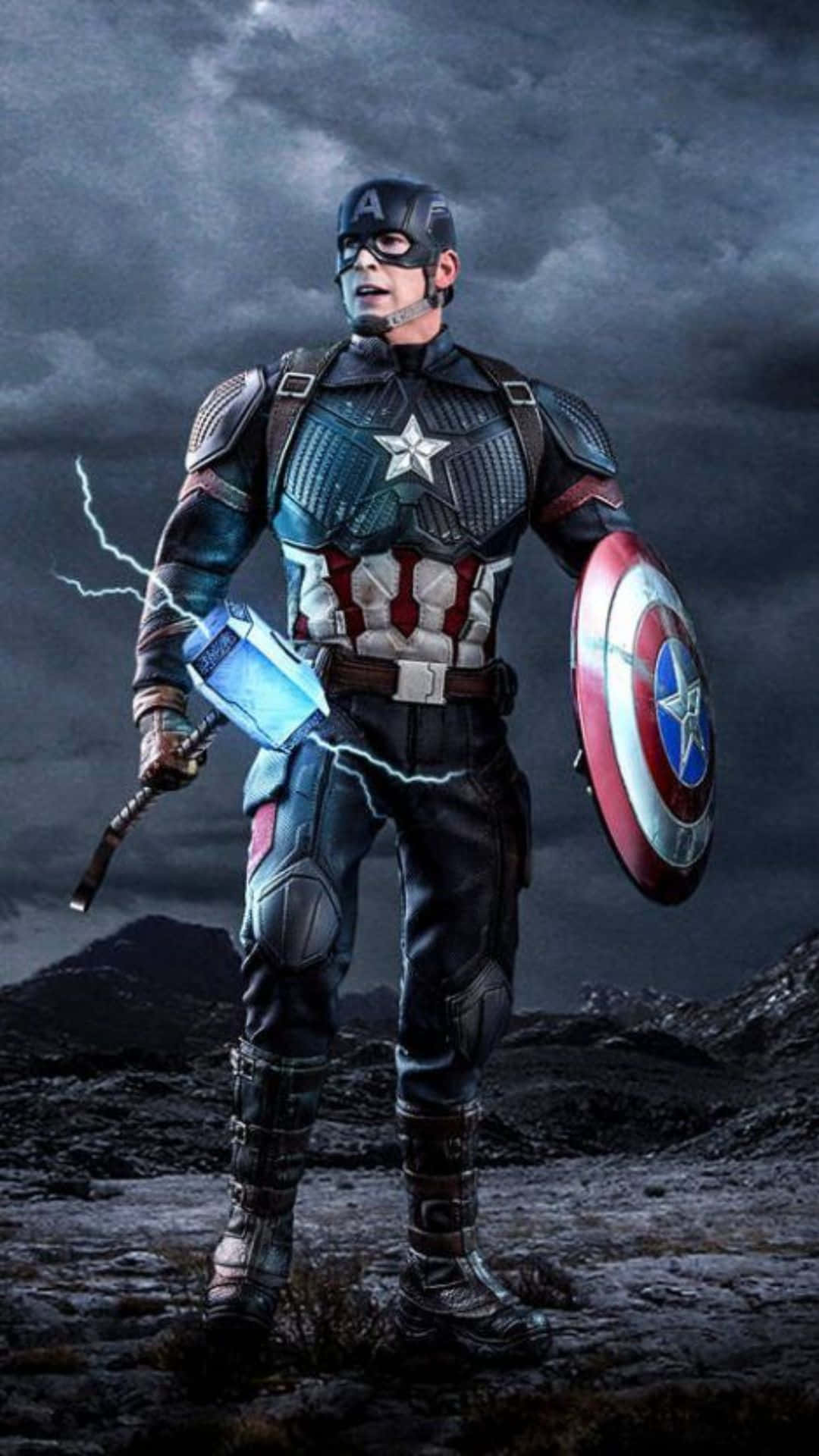 Captain America Android On The Ground Background