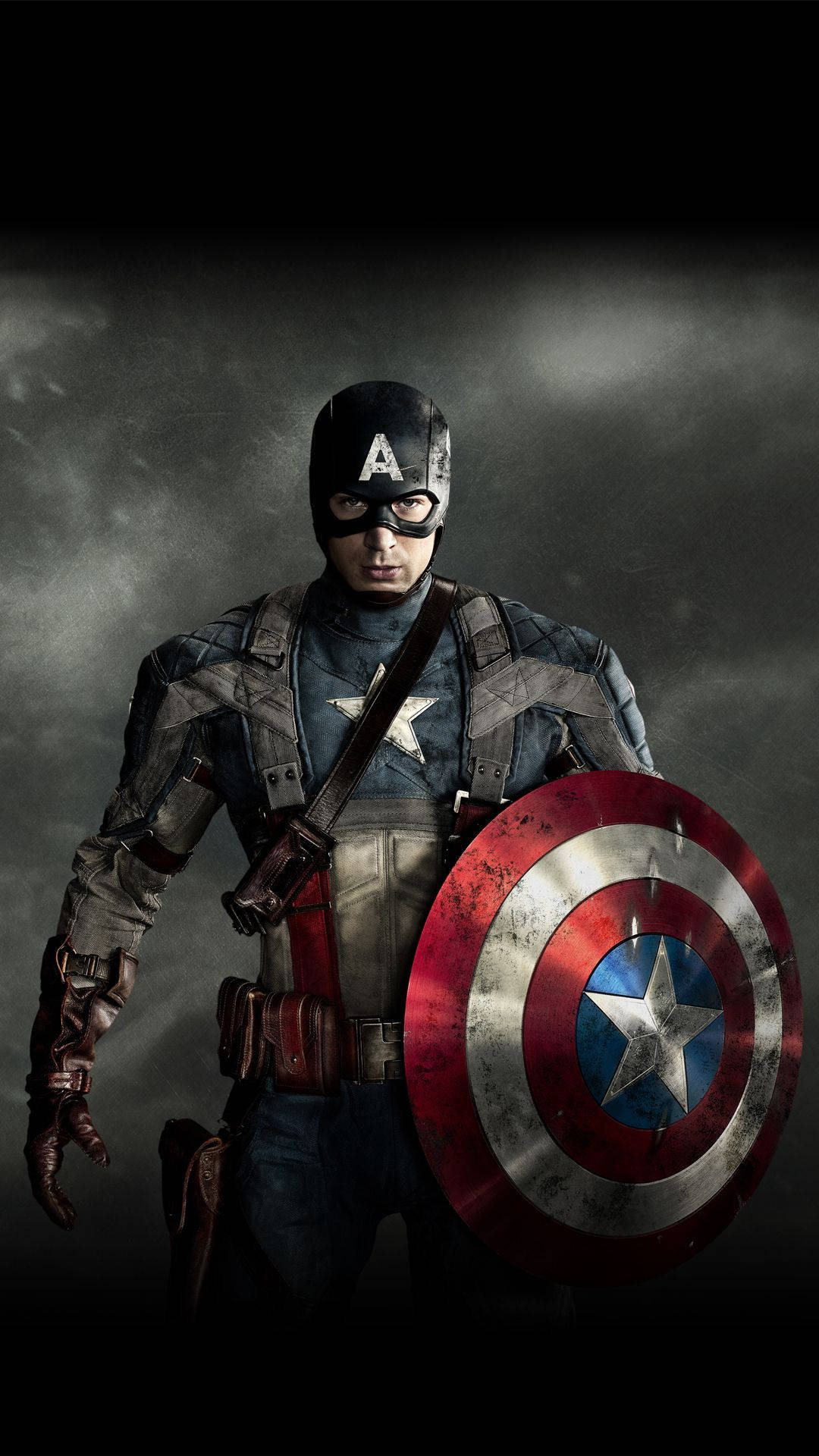 Captain America Avenger On Dark Sky Background
