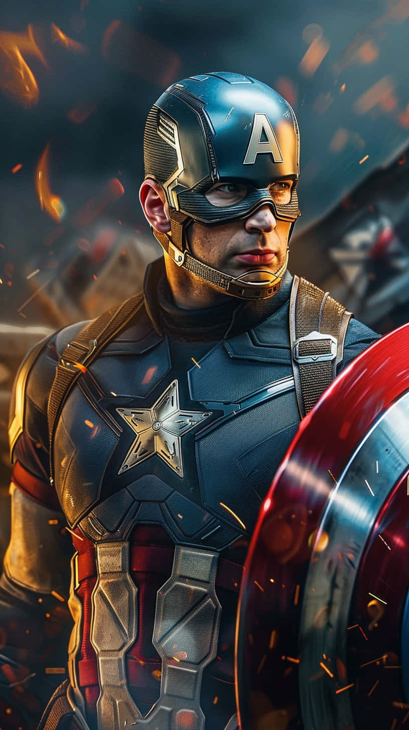 Captain America Battle Stance Background