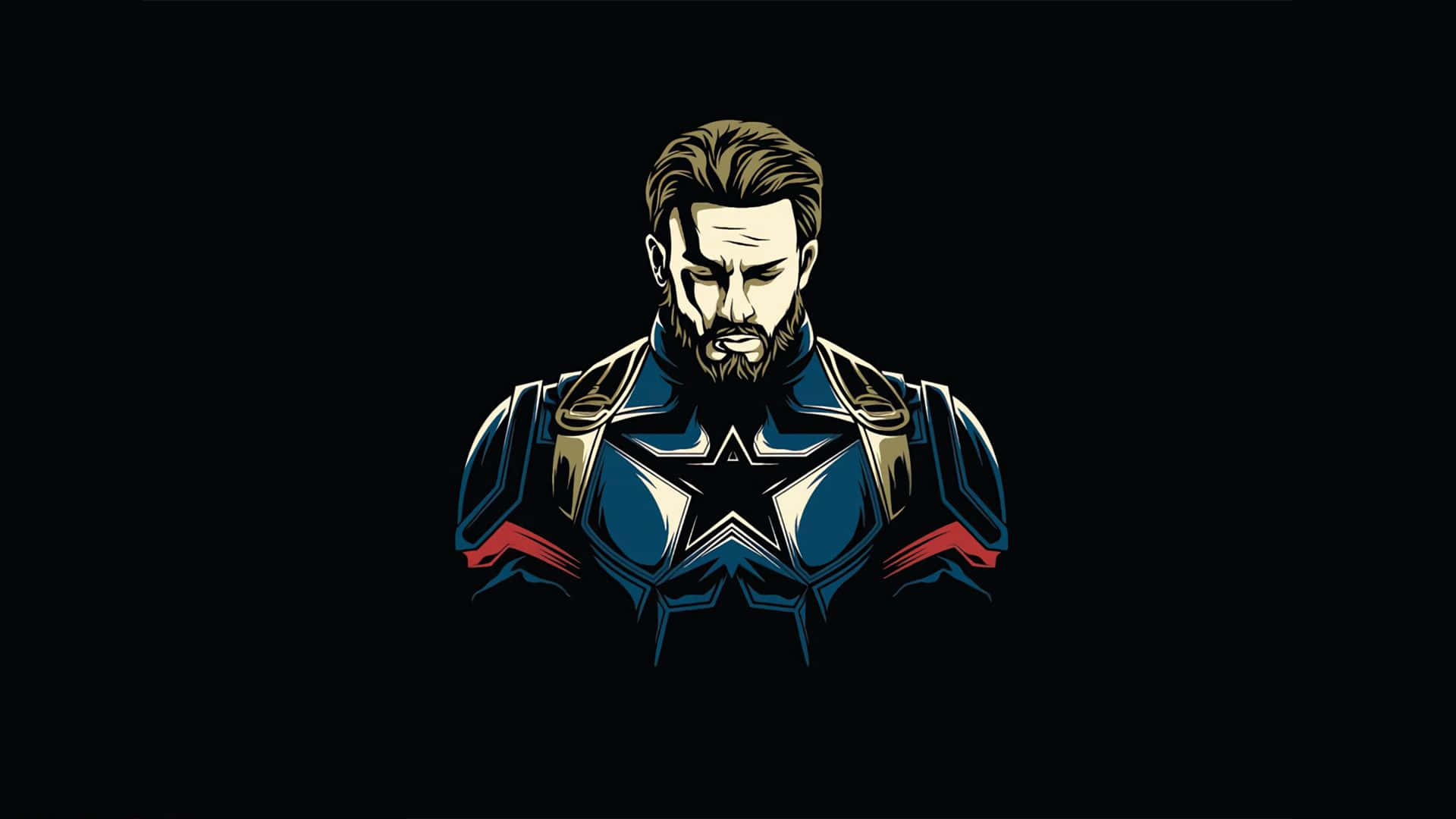Captain America Bearded Illustration