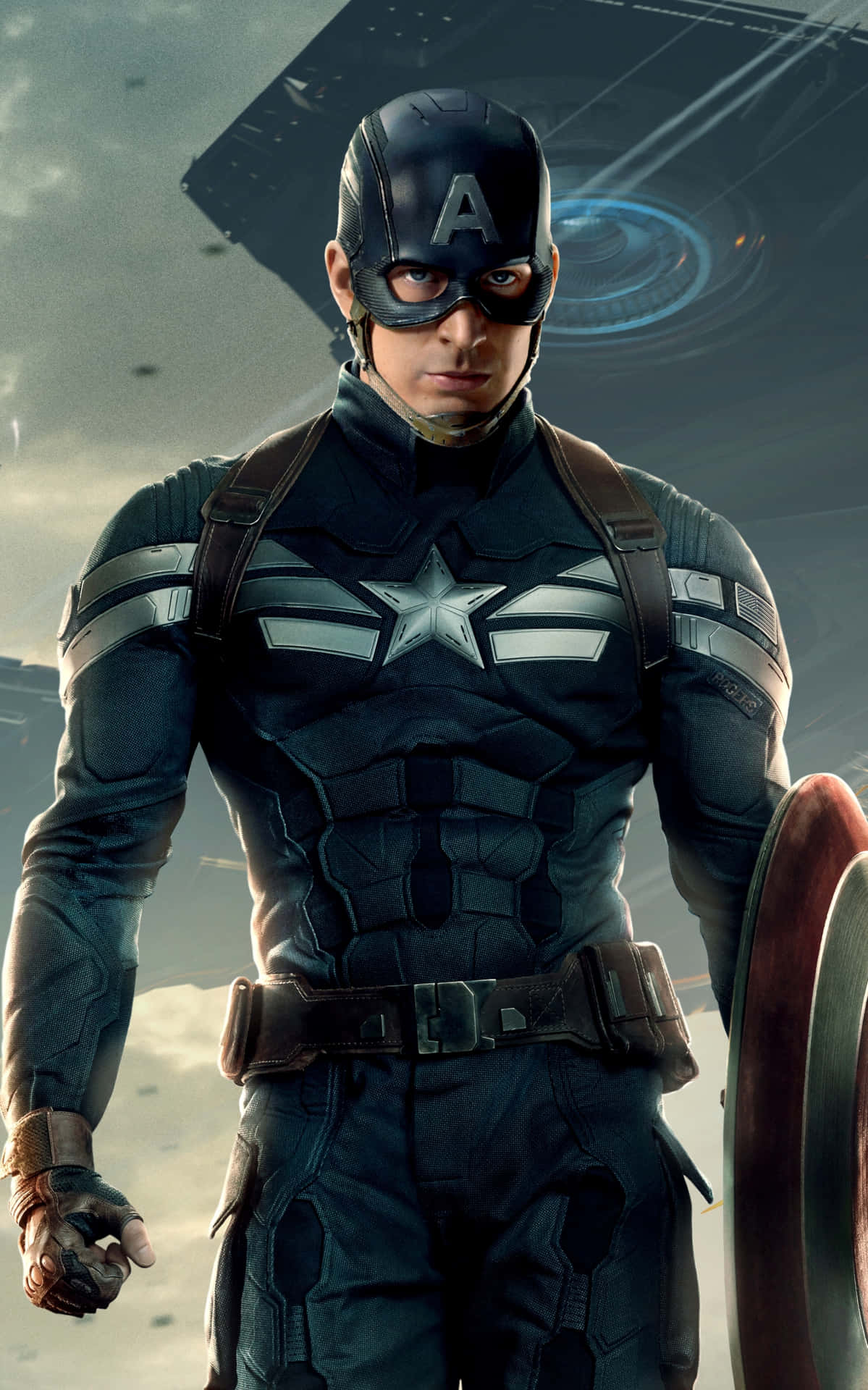 Captain America Black Suit Movie Mobile Background