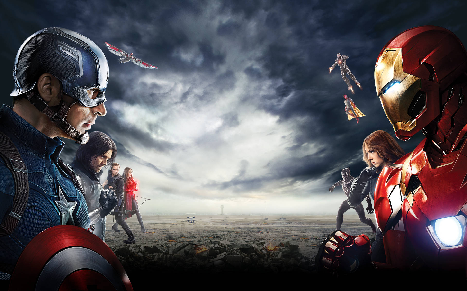 Captain America Civil War Poster With Dark Clouds