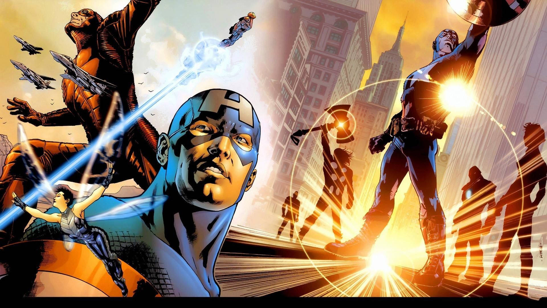 Captain America Comic Book Background