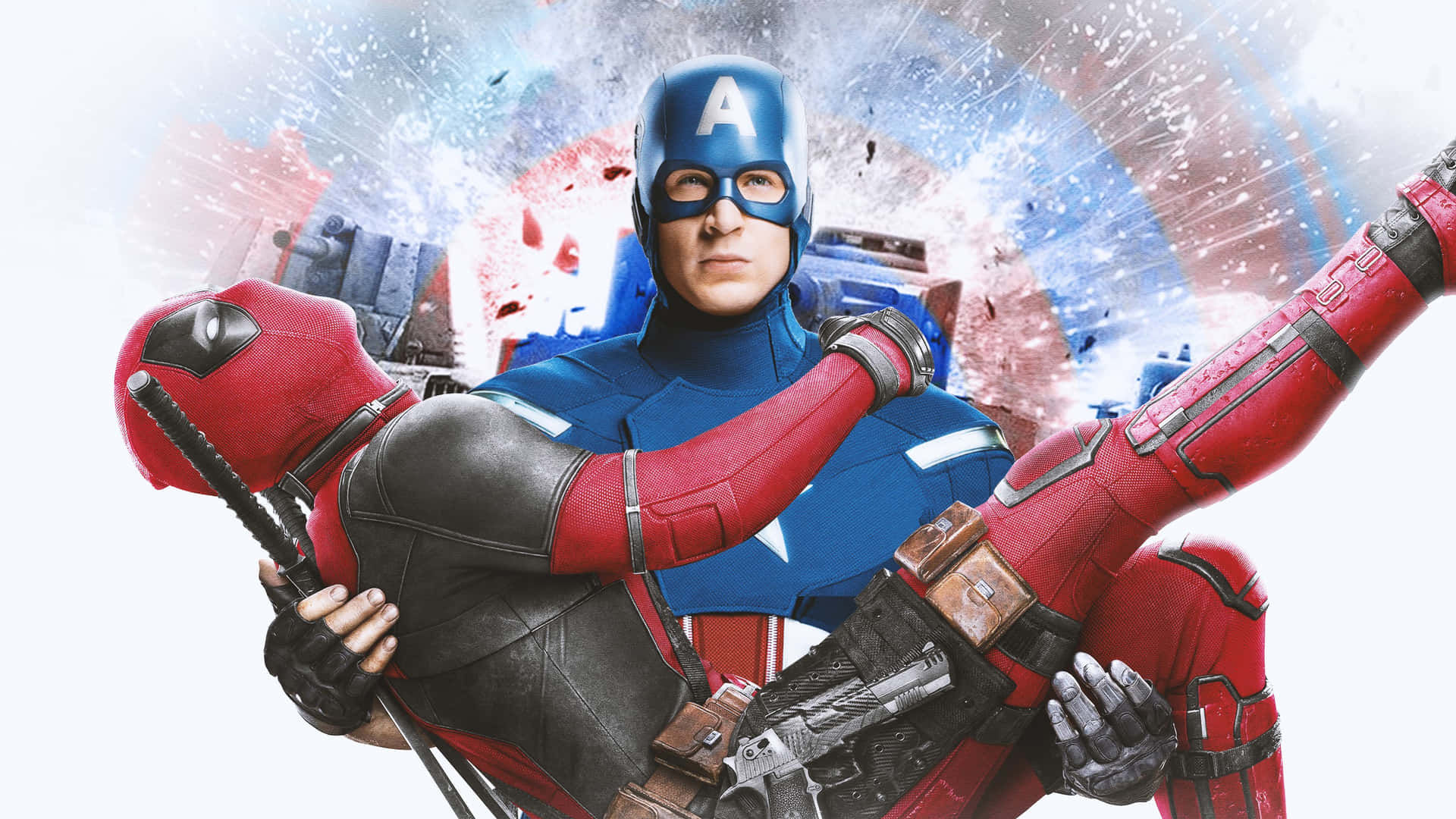 Captain America Deadpool Action Movie Background