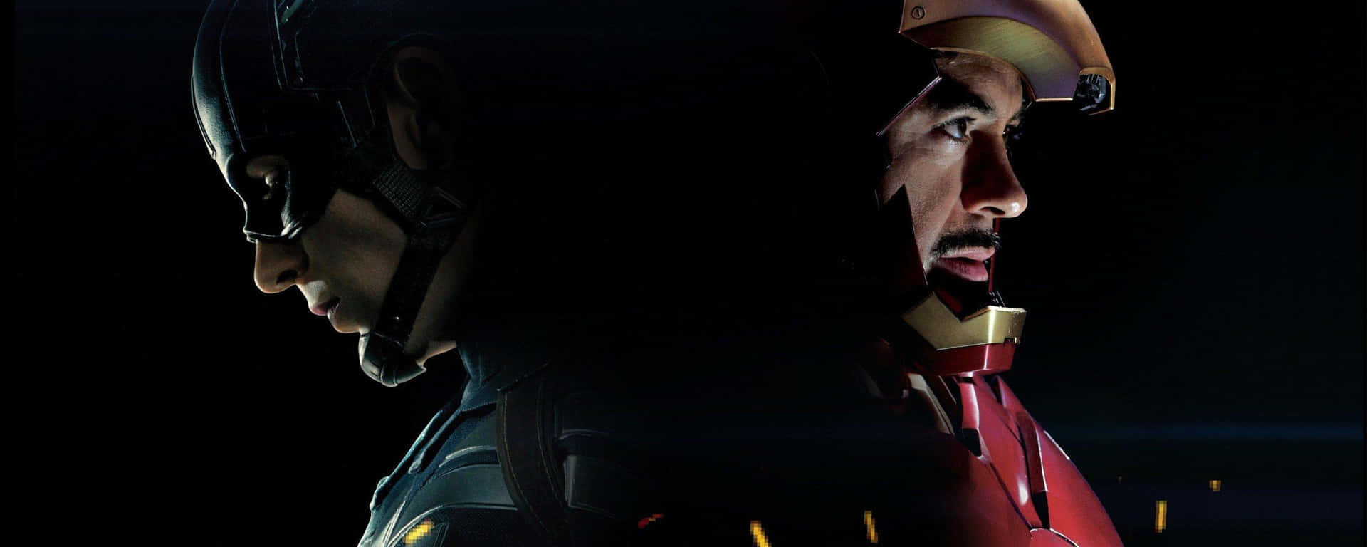 Captain America Dual Screen With Iron Man Background