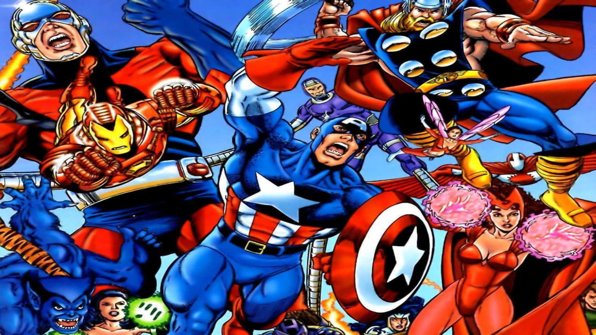 Captain America, Iron Man And Black Widow Assemble Background