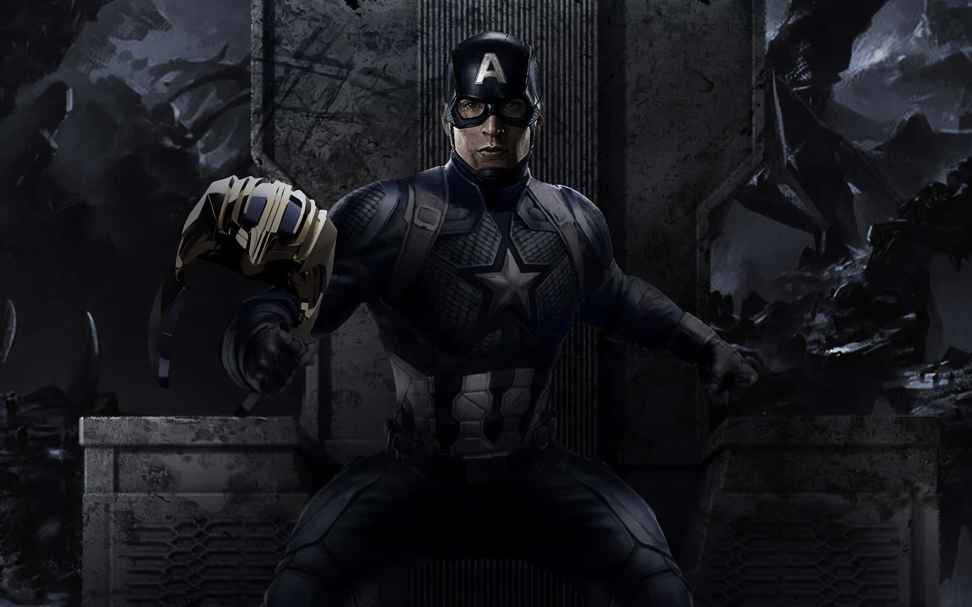 Captain America Is Ready For Battle In The Endgame Background