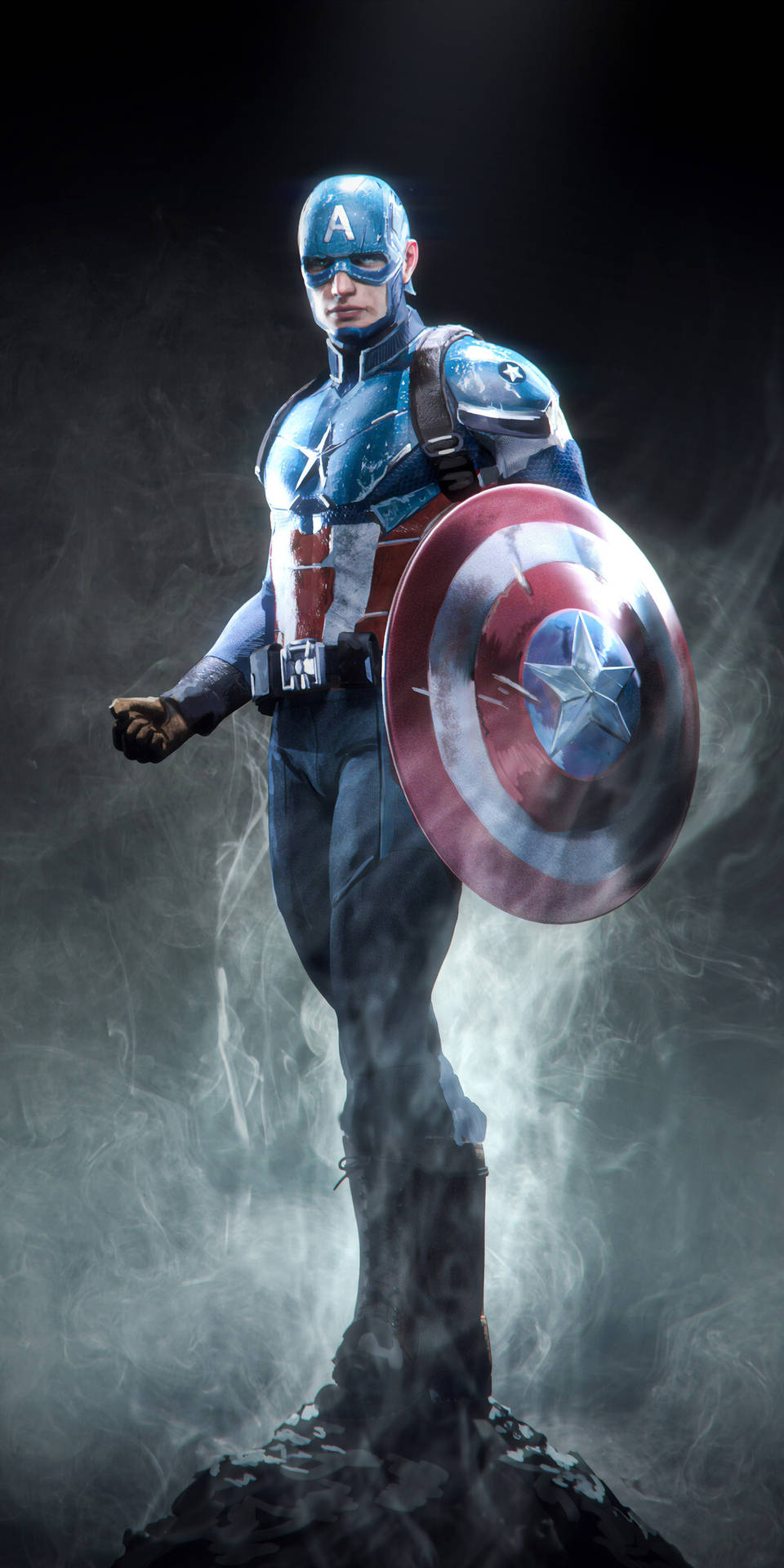 Captain America Marvel Superhero Standing Background