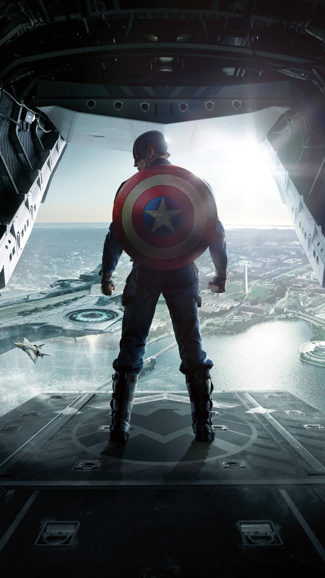 Captain America Mobile About To Jump Background