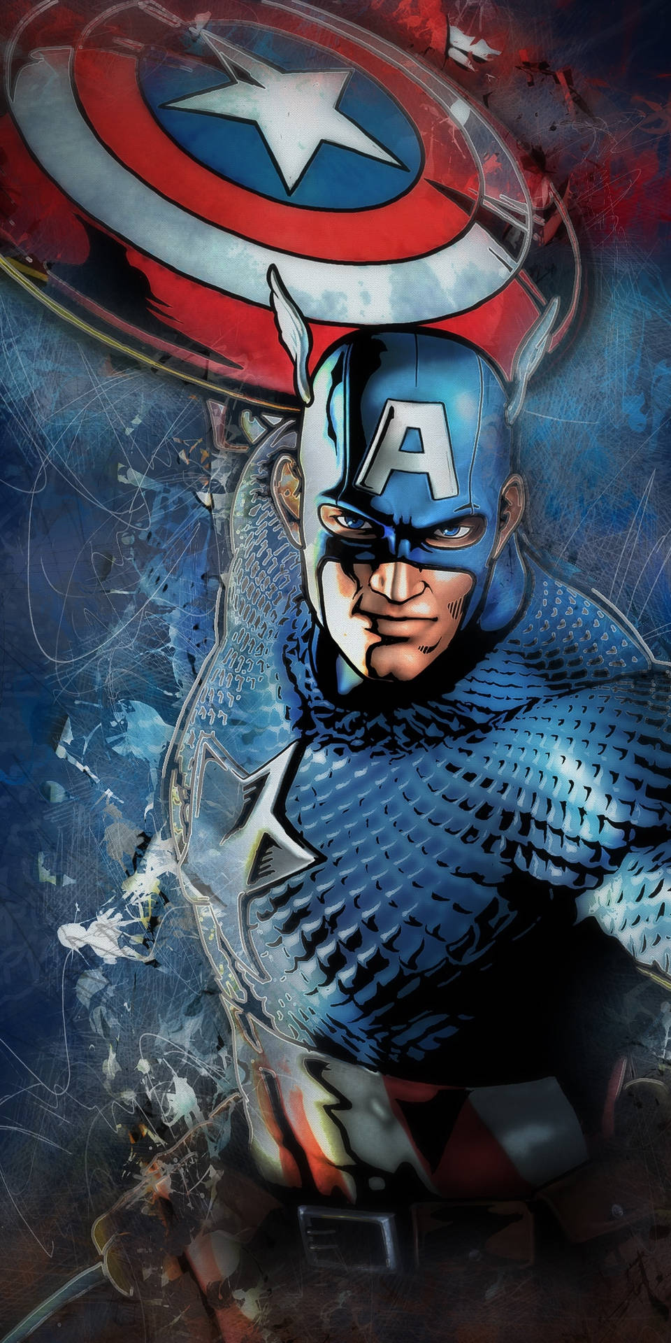 Captain America Mobile Comic Shield Background