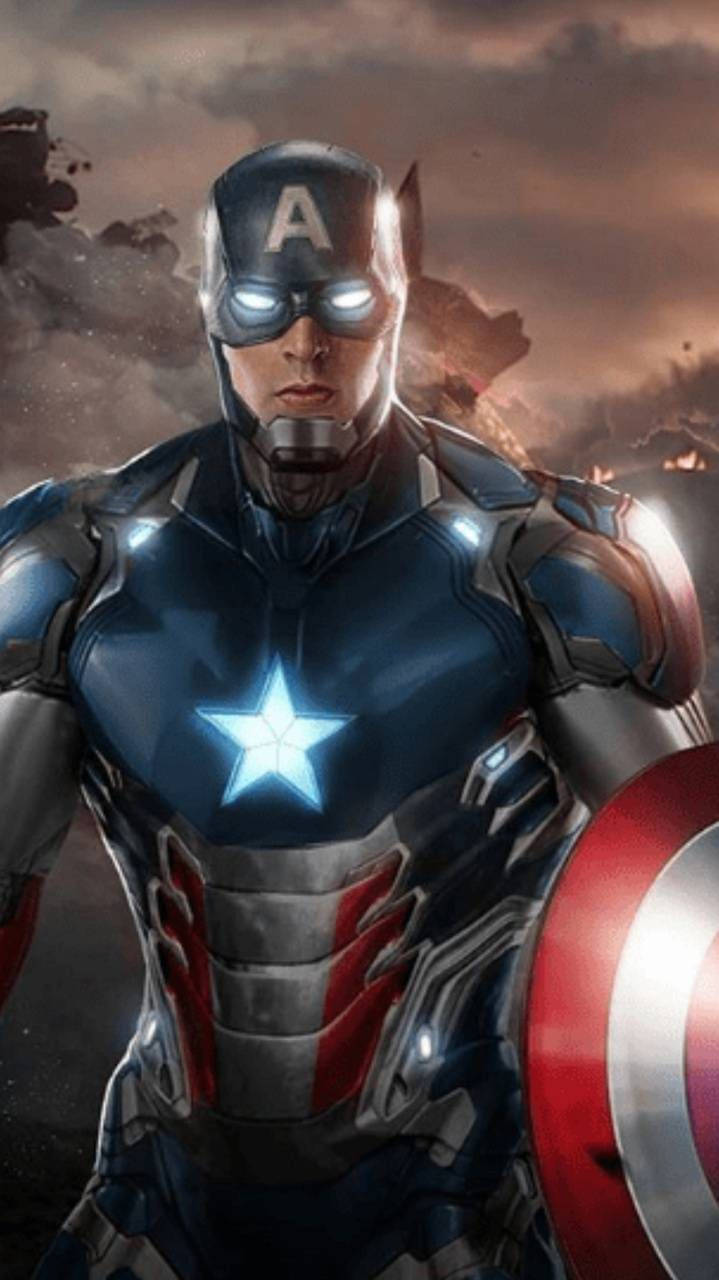 Captain America Mobile Glowing Eyes Background