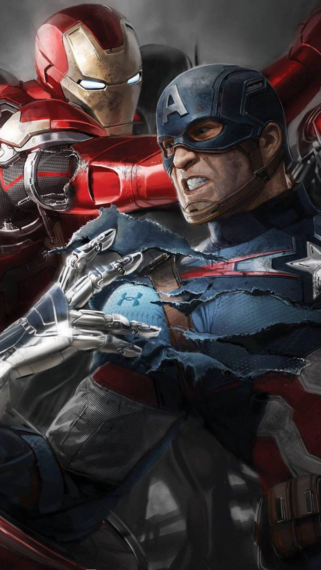 Captain America Mobile Iron Man Fight Background