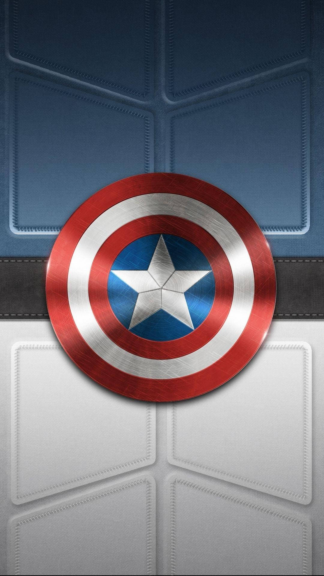 Captain America Mobile Shield Gray Background Background