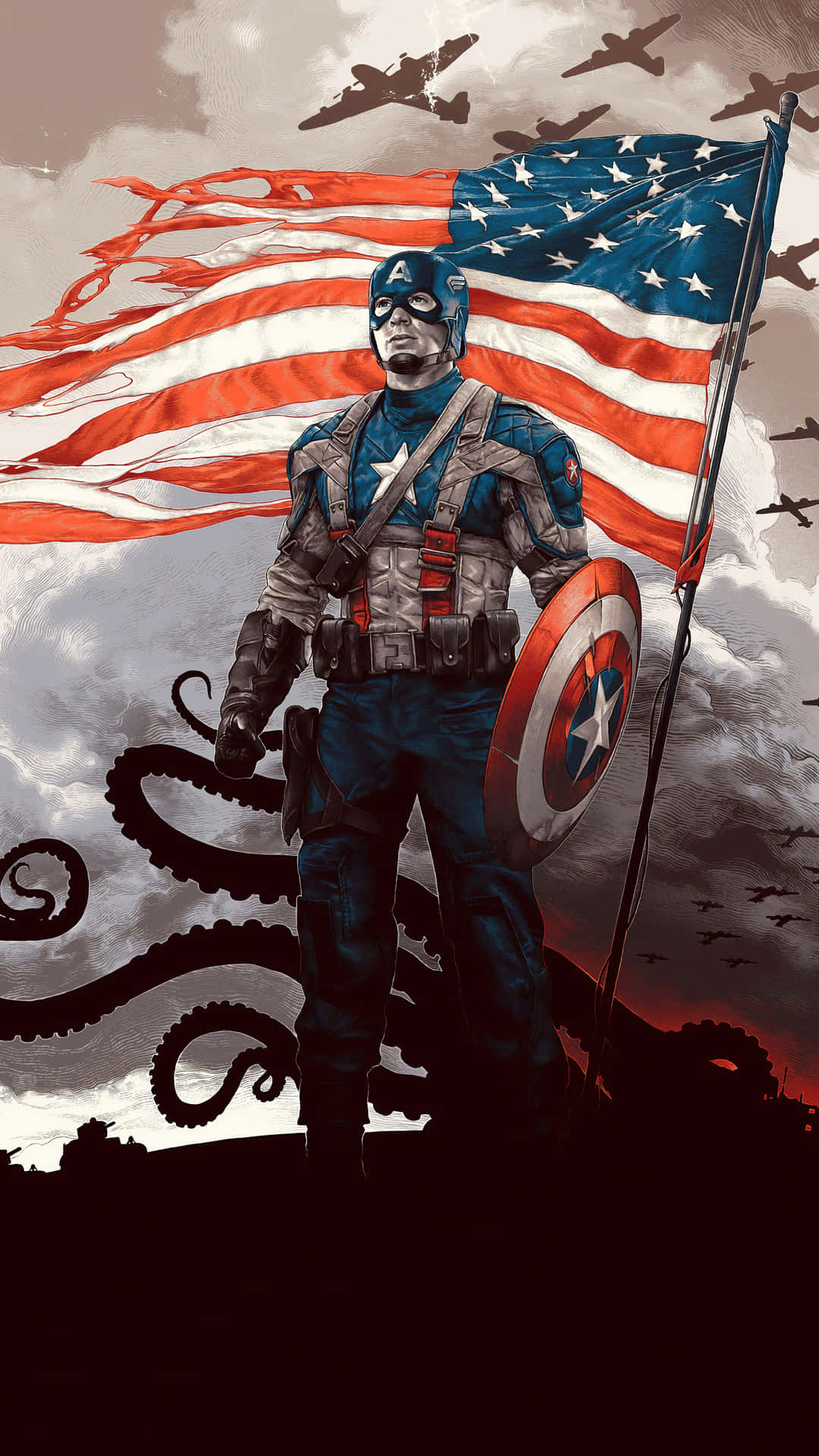 Captain America Octopus Background Movie Background