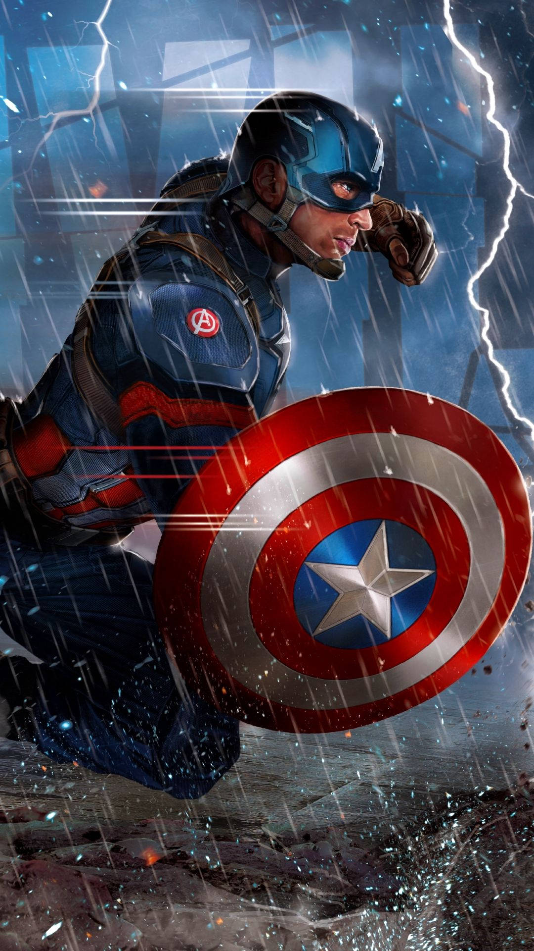 Captain America Rain Lightning Background
