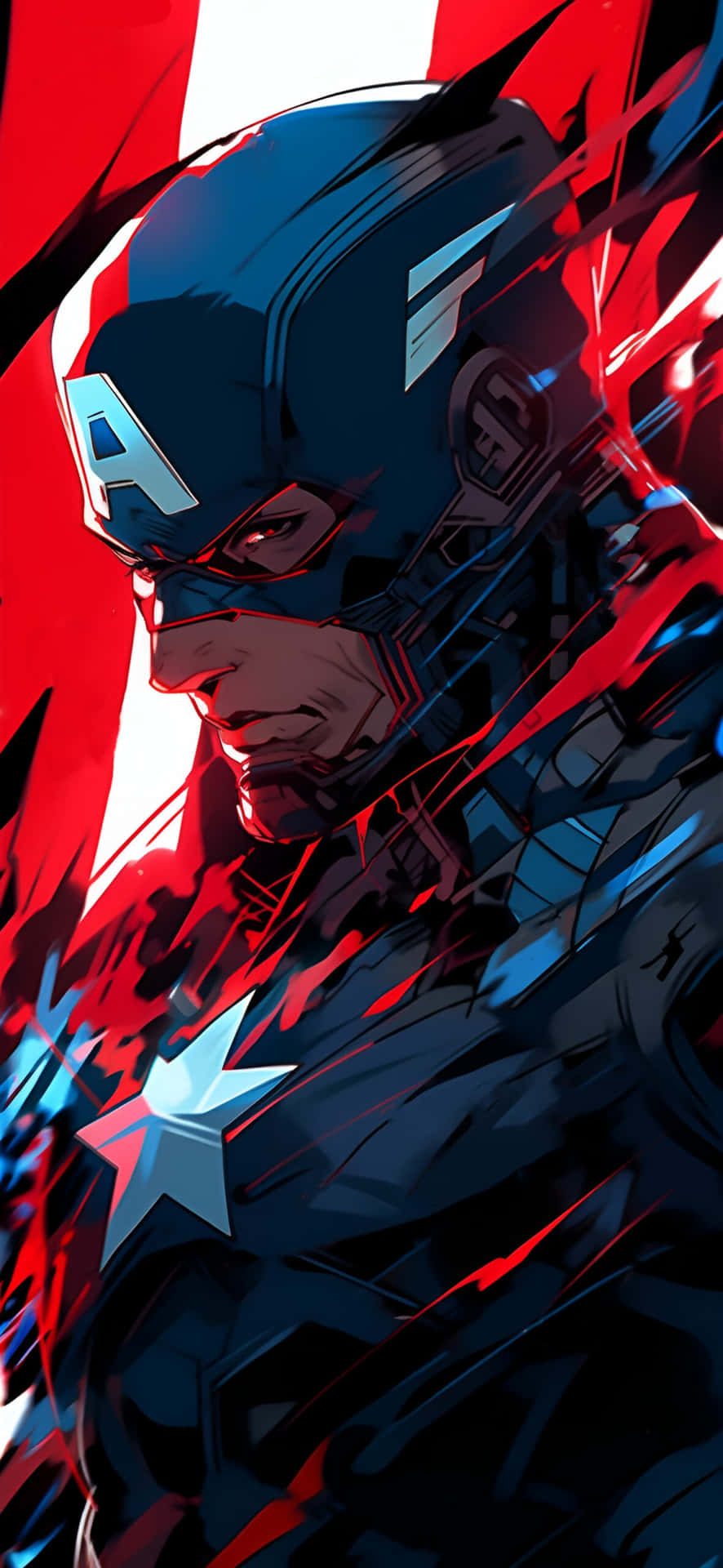 Captain America Red Blue Artwork