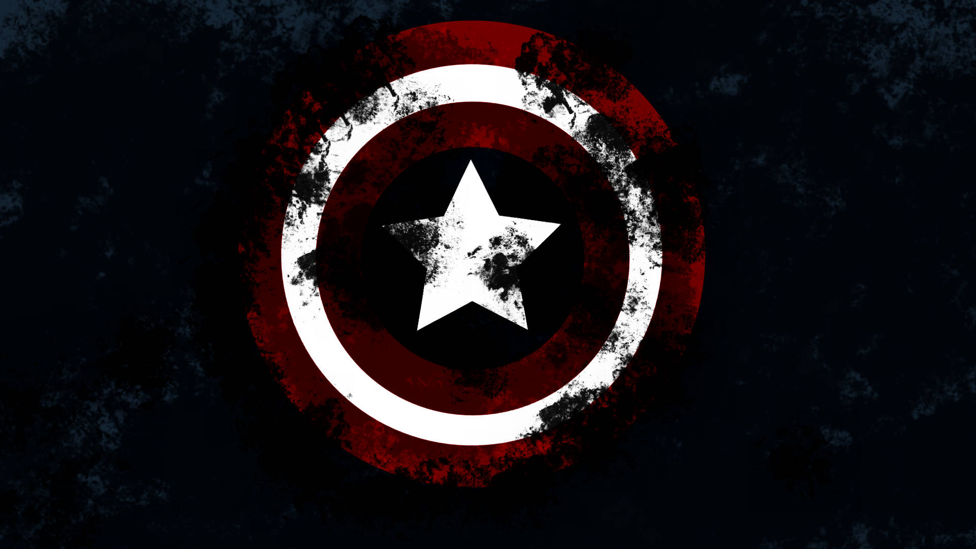 Captain America Shield Black Stains Background