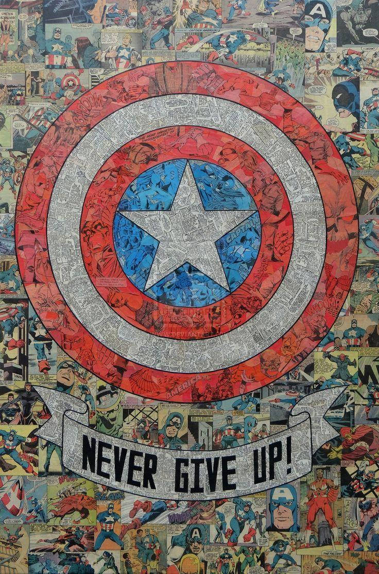 Captain America Shield Collage Background