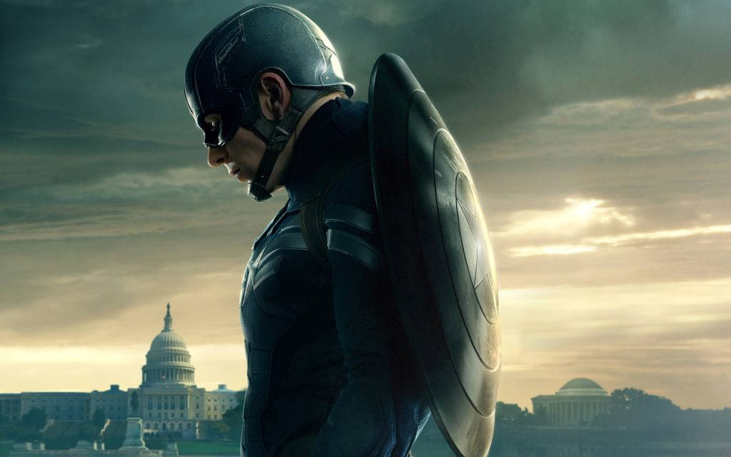 Captain America Shield In Washington Background