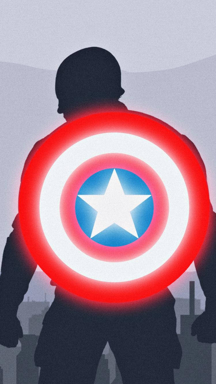 Captain America Shield Iphone Glowing Shield Background