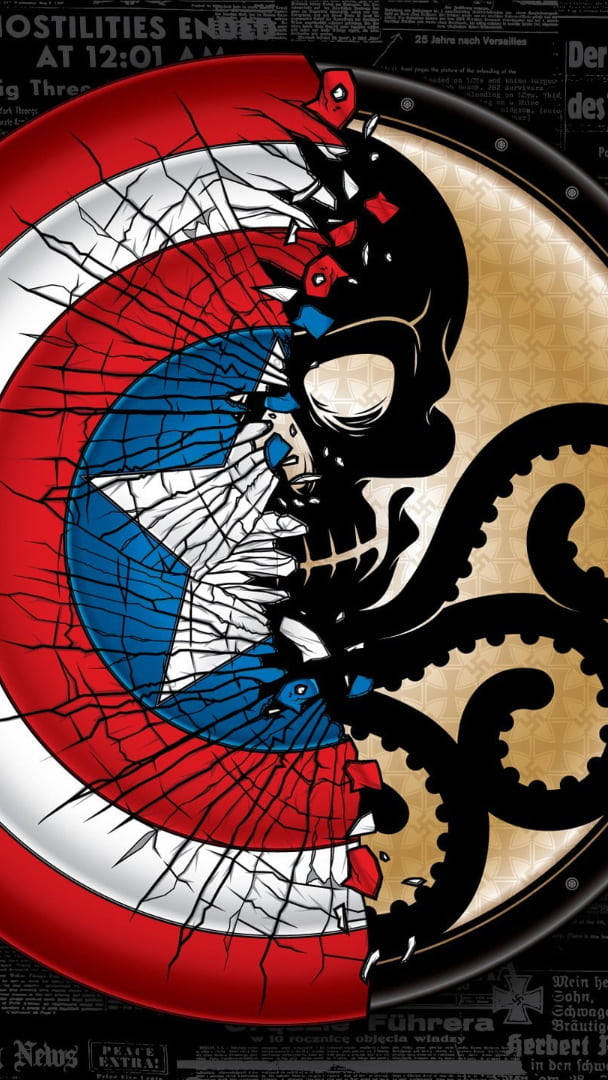 Captain America Shield Iphone Hydra Logo Background