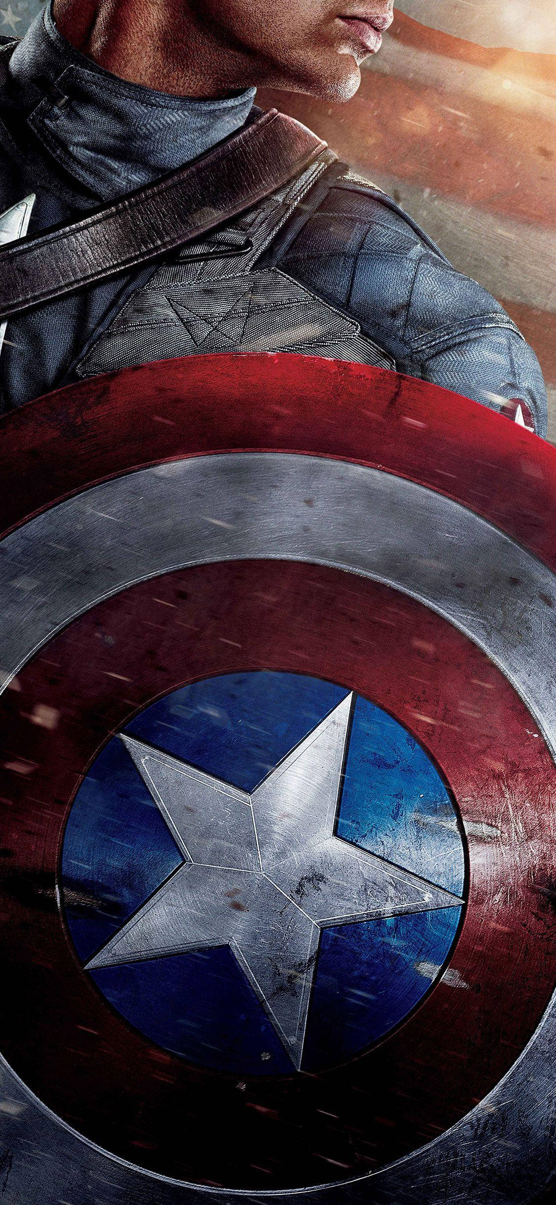 Captain America Shield Iphone In Arm Background