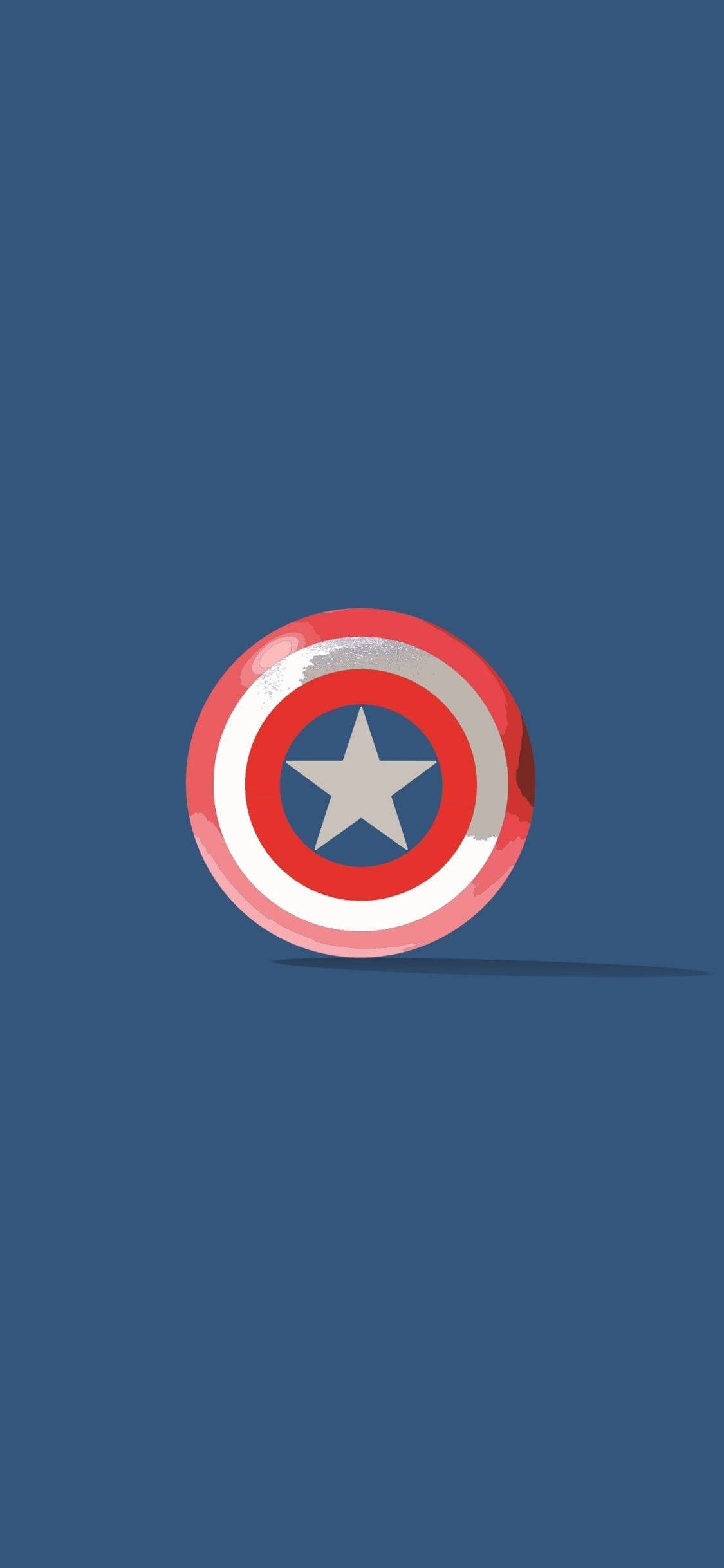 Captain America Shield Iphone Minimalist Blue Aesthetic Background