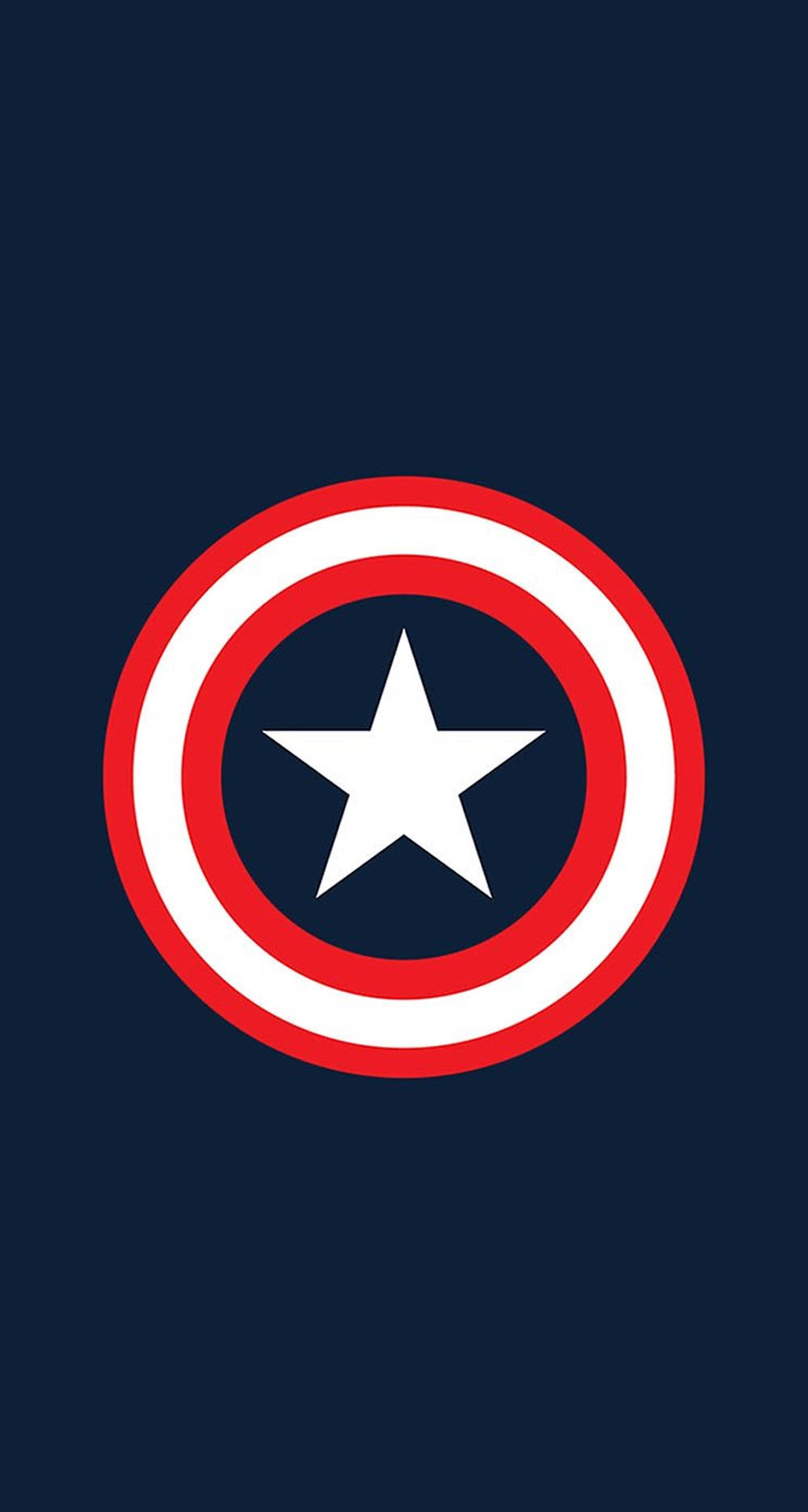 Captain America Shield Iphone Minimalist Dark Blue Background