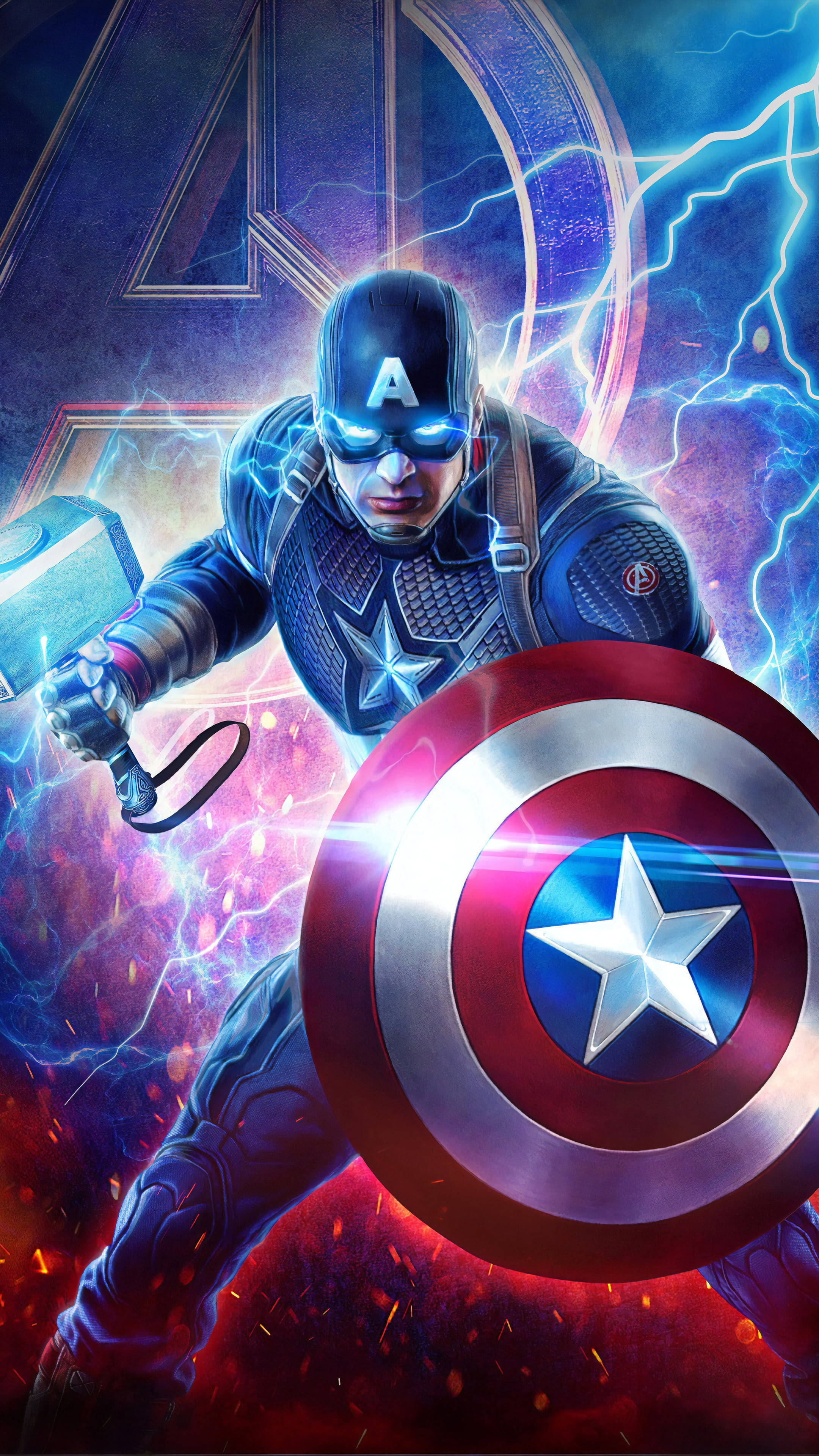 Captain America Shield Iphone Mjolnir Lightning Background