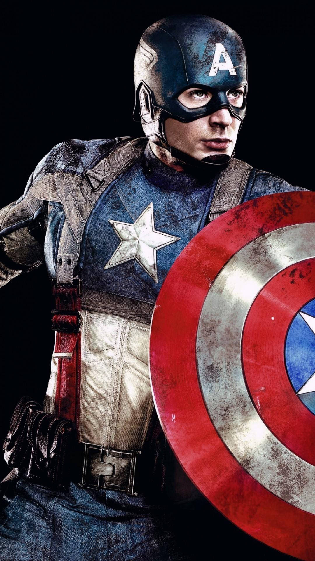 Captain America Shield Iphone Posing In Costume Background