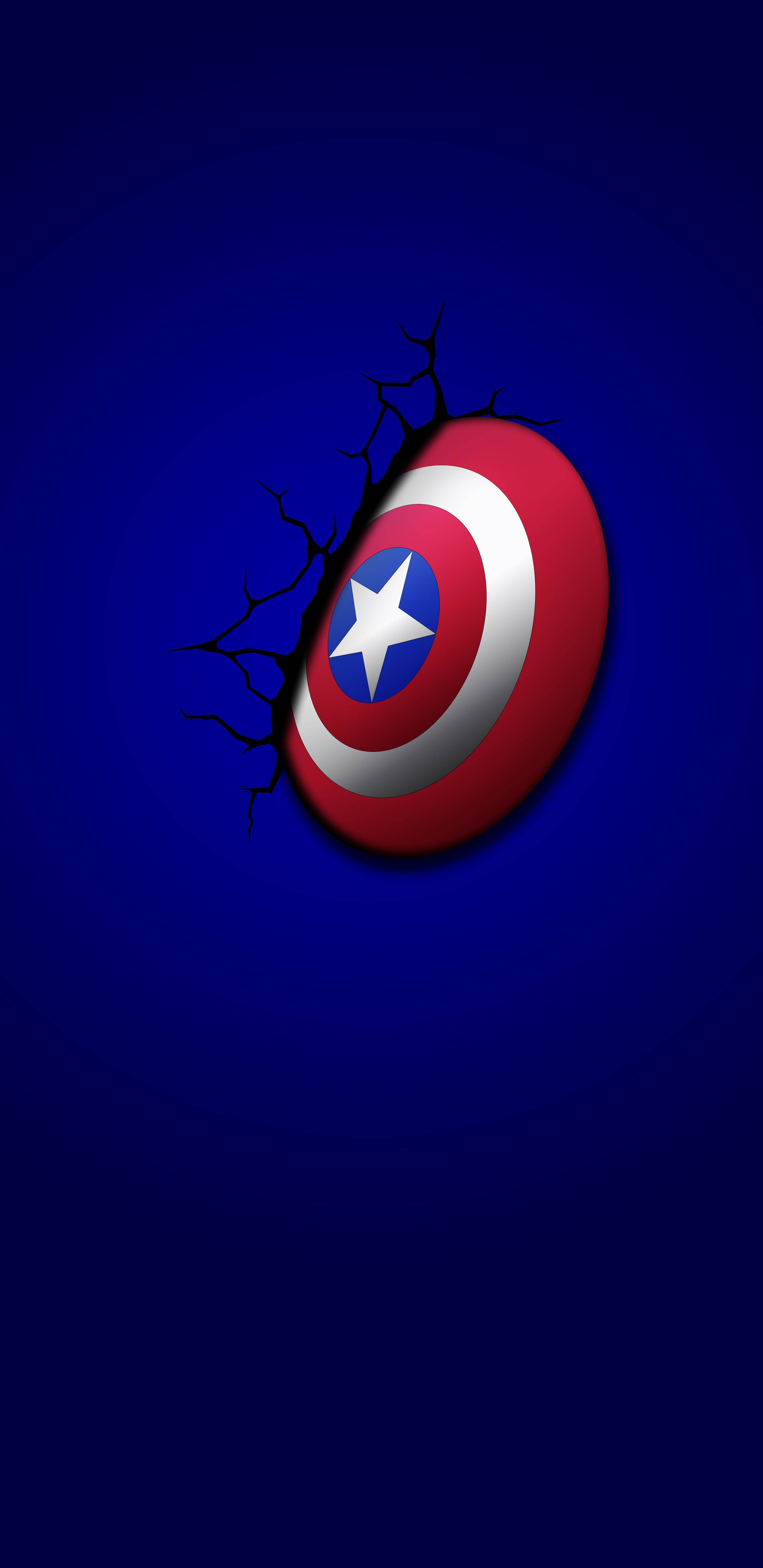 Captain America Shield Iphone Stuck On Wall Background