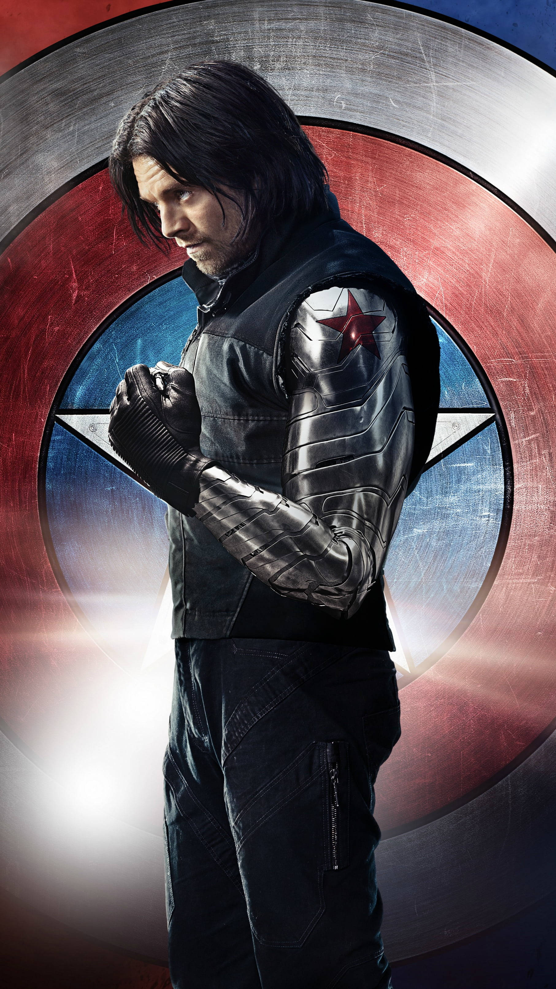 Captain America Shield Iphone Winter Soldier In Front Background