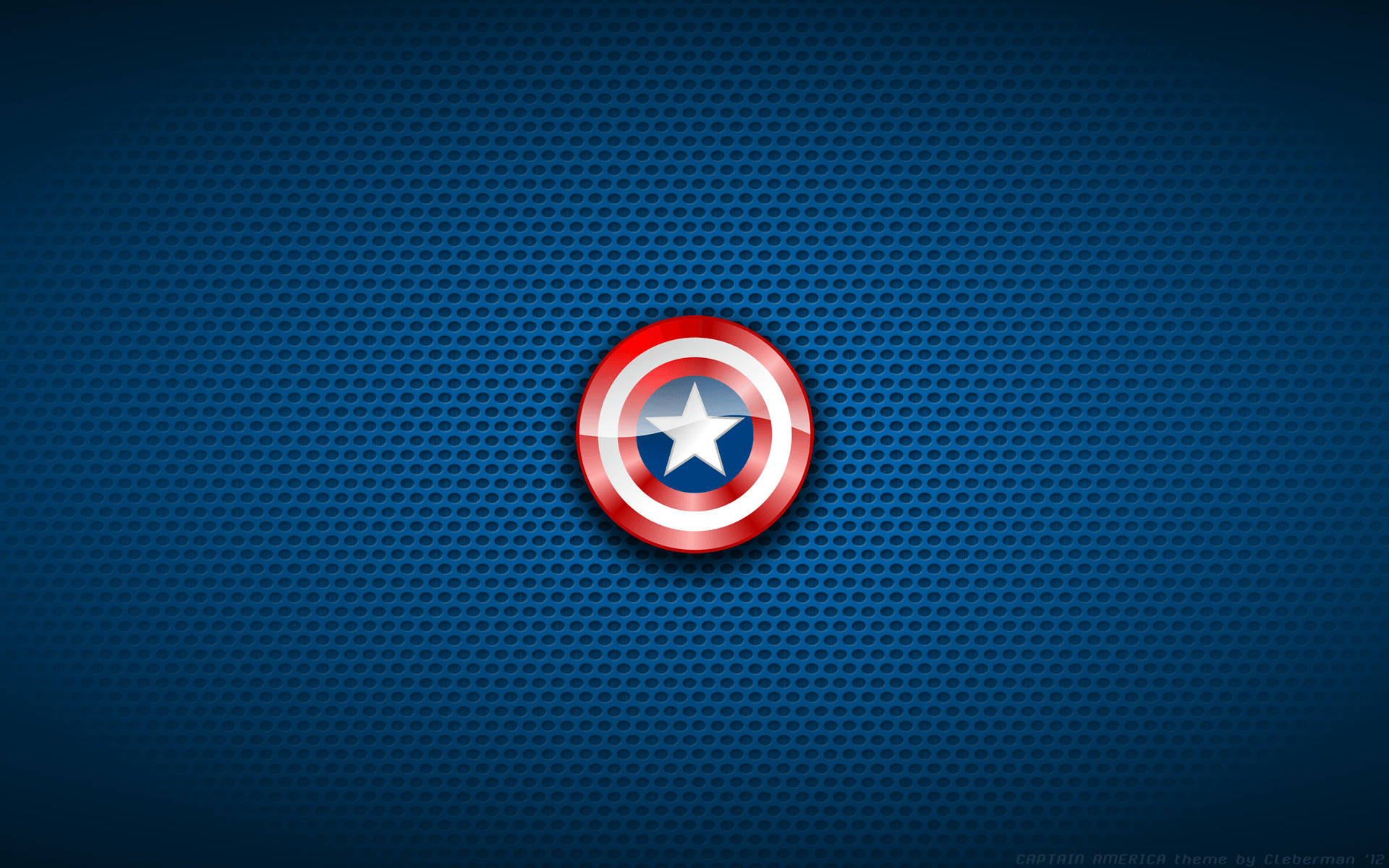 Captain America Shield On Blue Background Background
