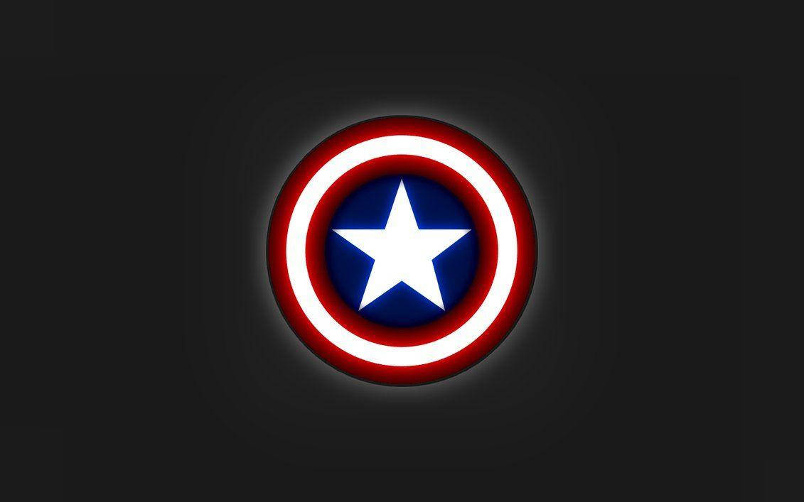 Captain America Shield On Dark Background