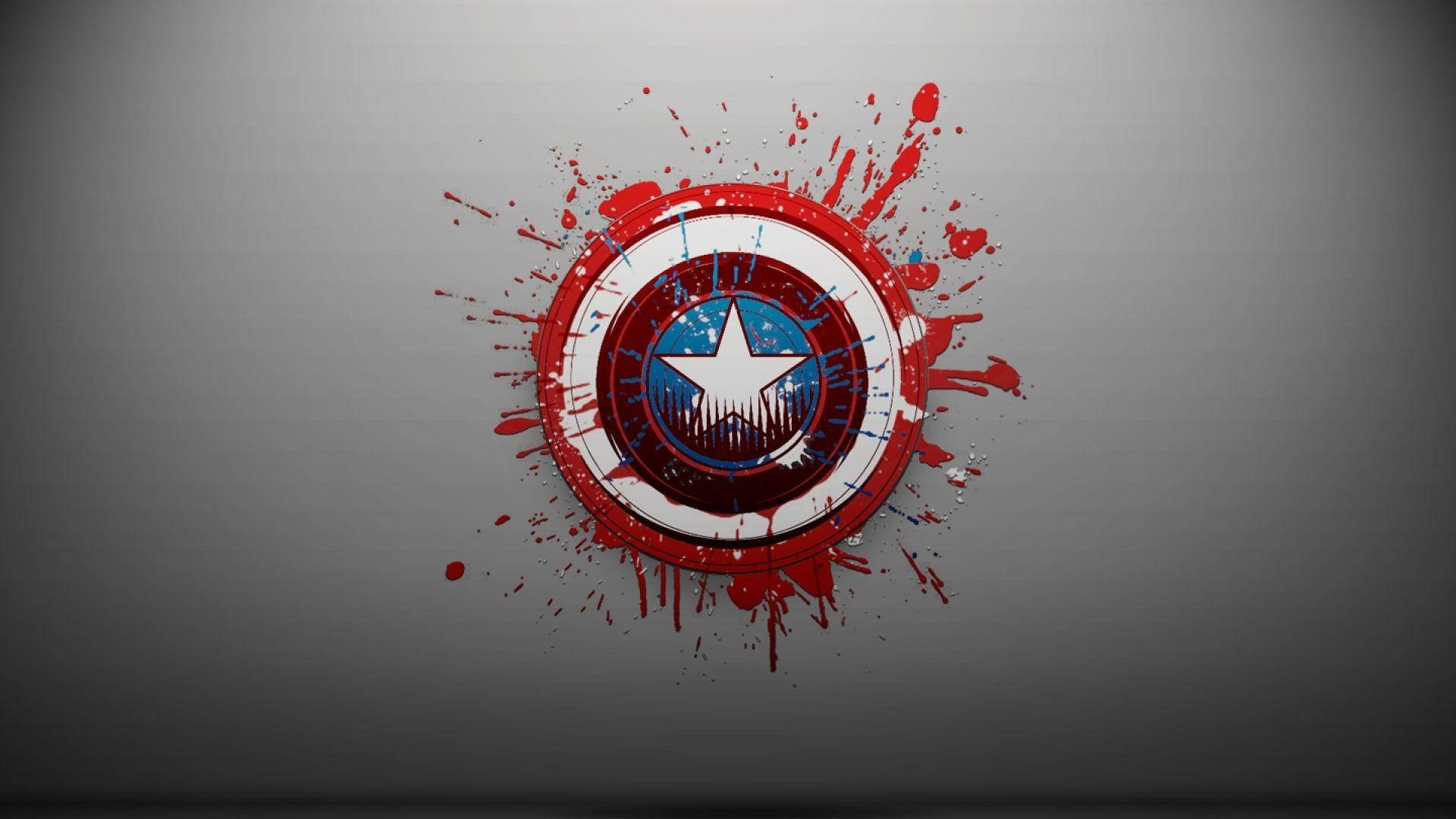 Captain America Shield Splatter Background