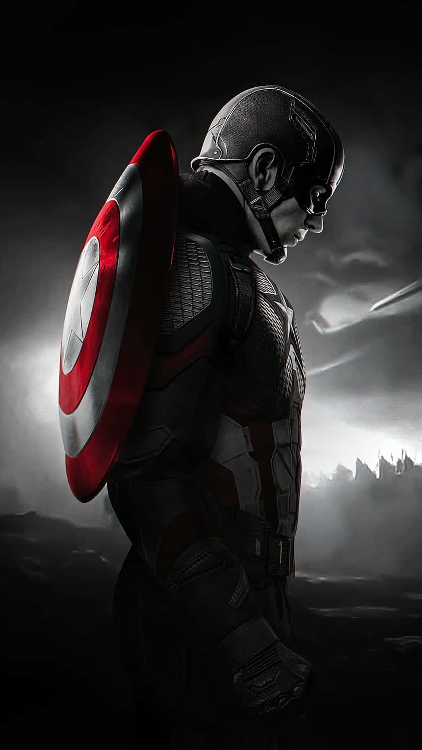 Captain America Side Profile With Shield