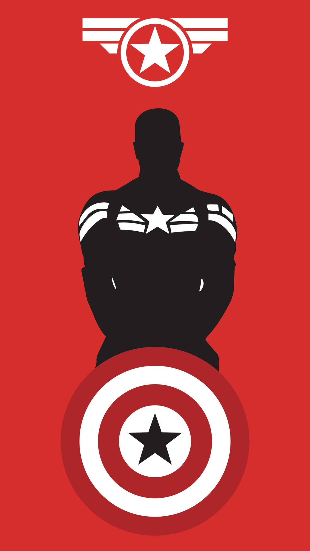 Captain America Superhero Red Star Shield Logo