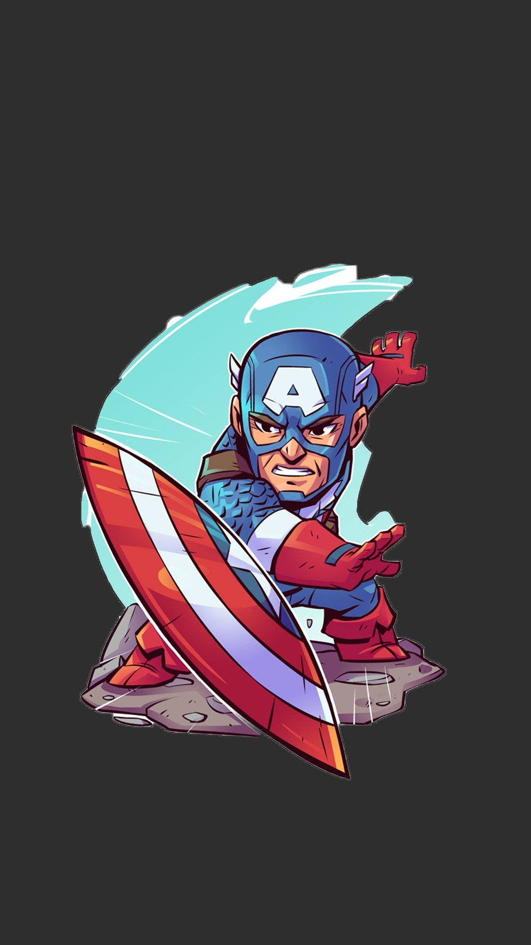 Captain America Superhero Shield Chibi Fan Art Background