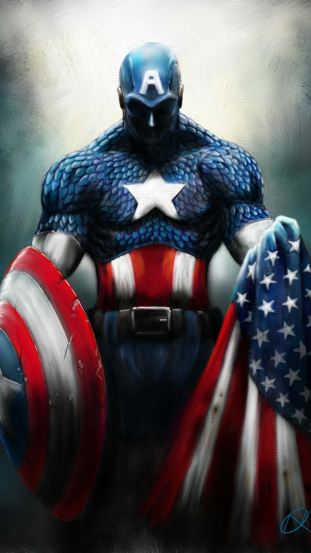 Captain America-themed Android Smartphone Background