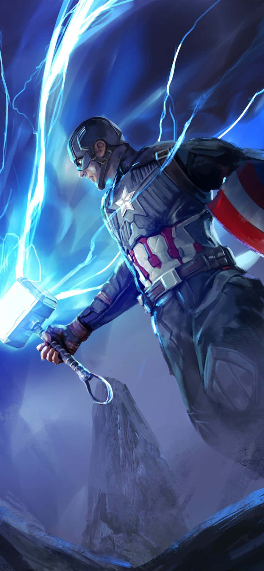 Captain America Thor Hammer Lightning